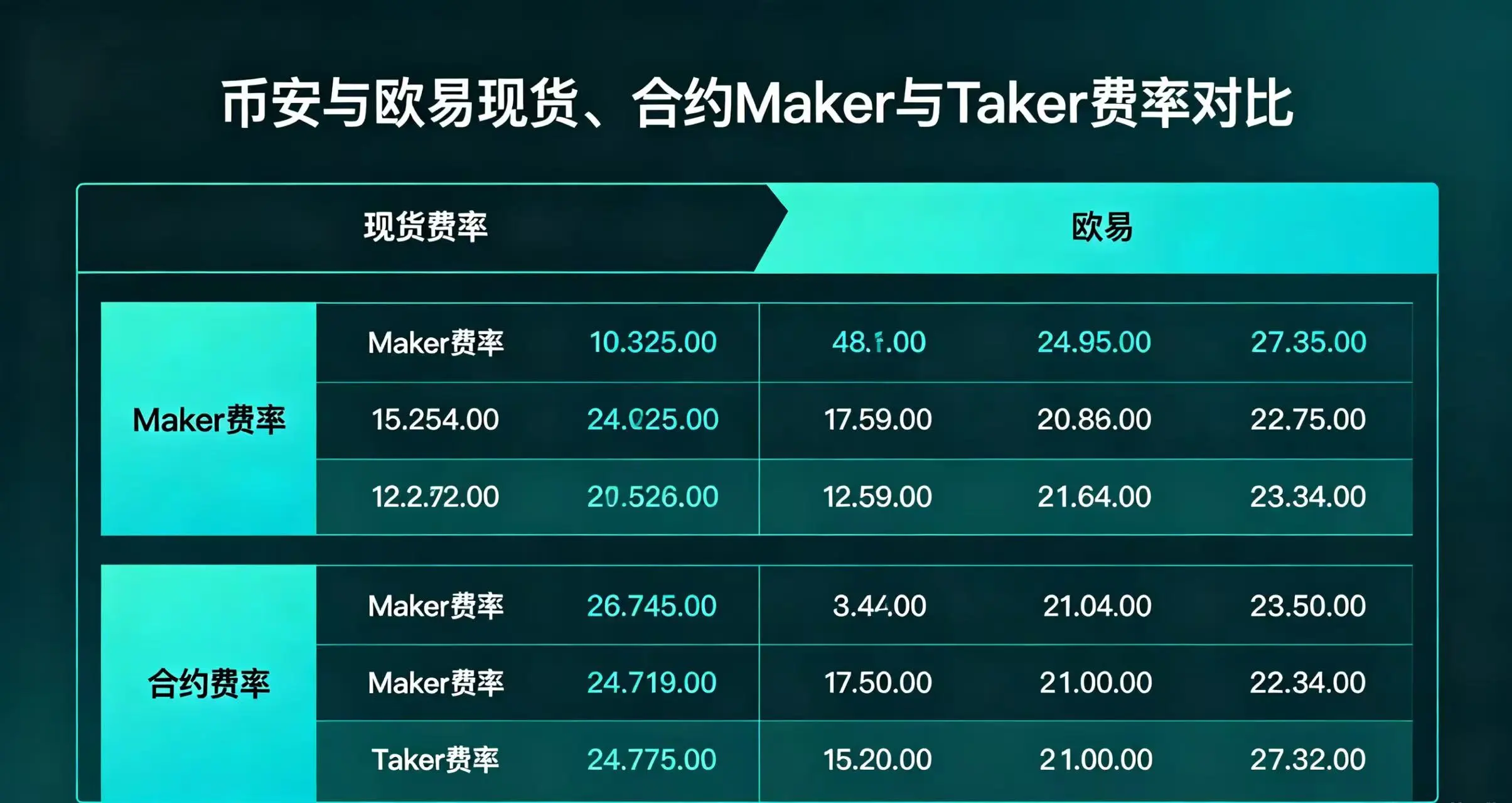币安与欧易 Maker 和 Taker 费率对比表 币安与欧易 Maker 和 Taker 费率对比表