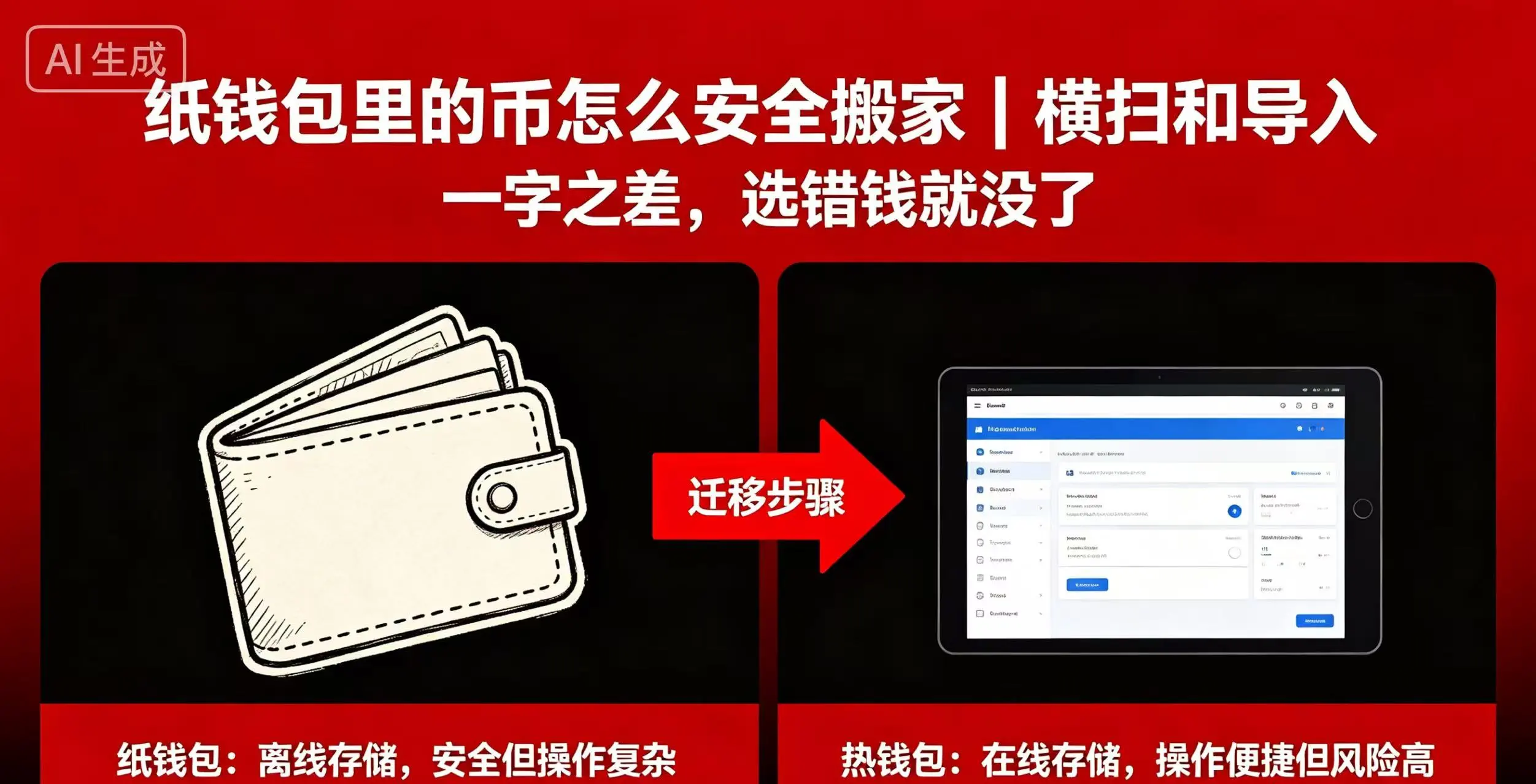 纸钱包里的币怎么安全搬家？