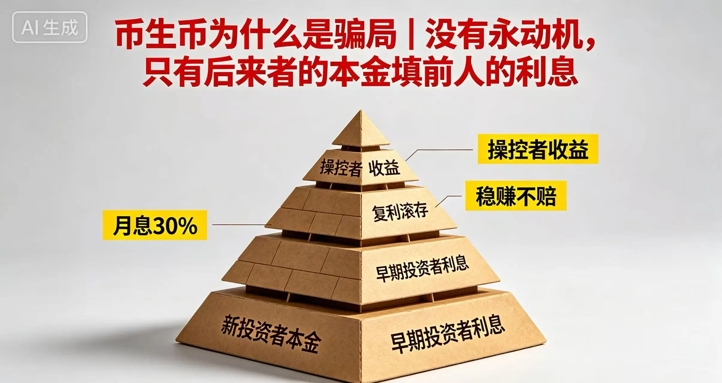 "币生币"为什么是骗局｜没有永动机，只有后来者的本金填前人的利息