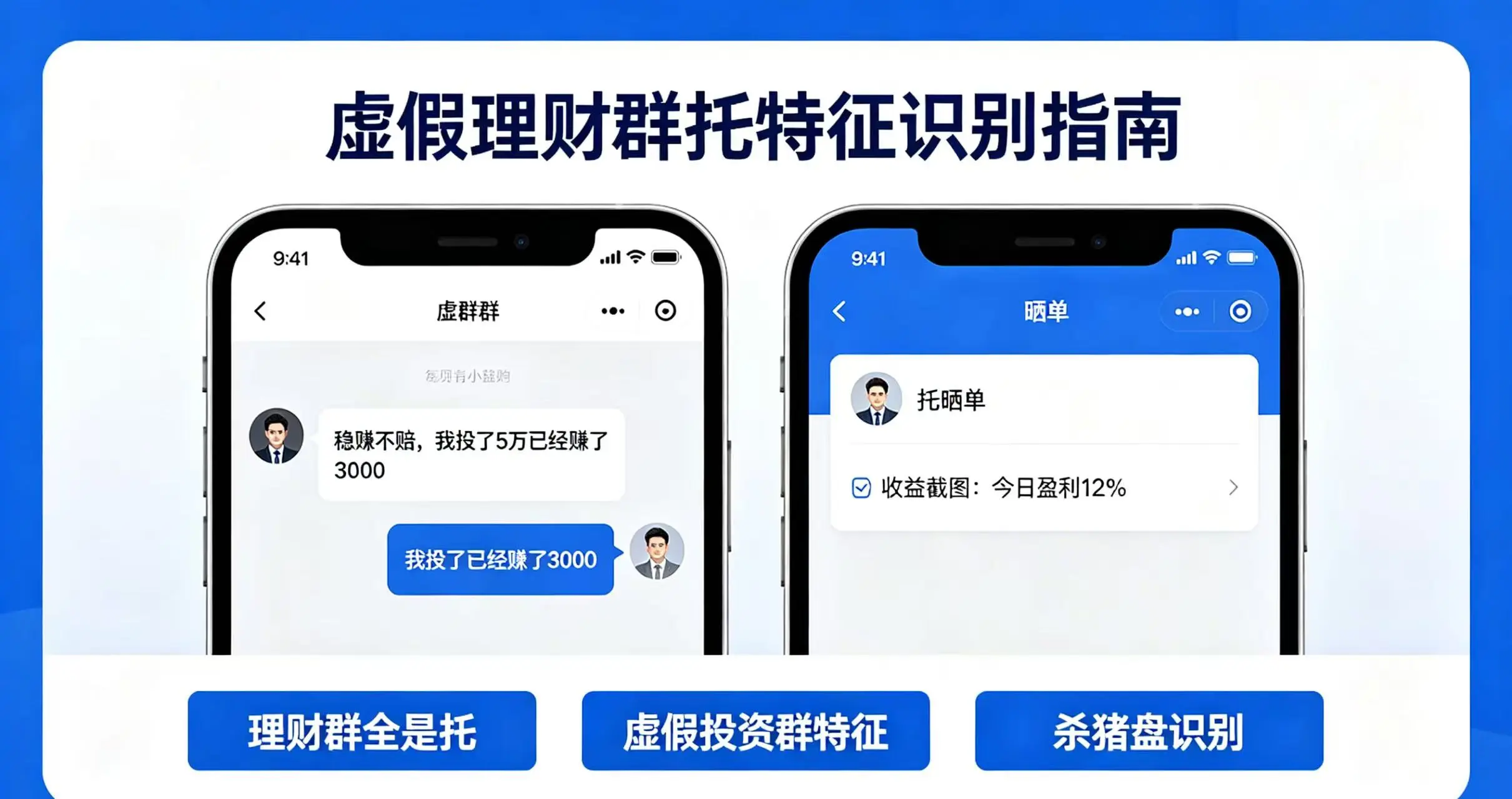 “理财群”里全是托的特征