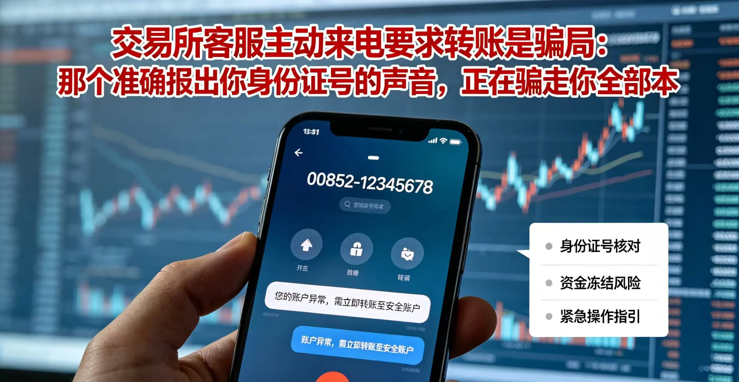 "交易所客服"主动来电要求转账是骗局