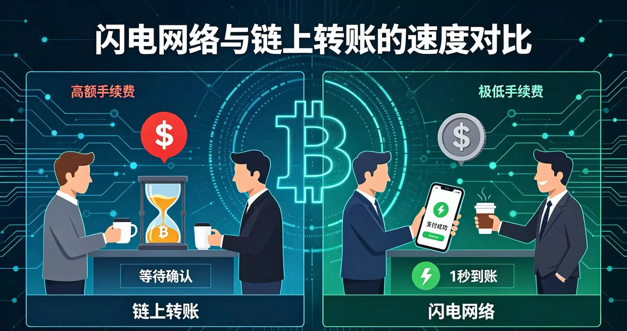 闪电网络与普通比特币转账的区别