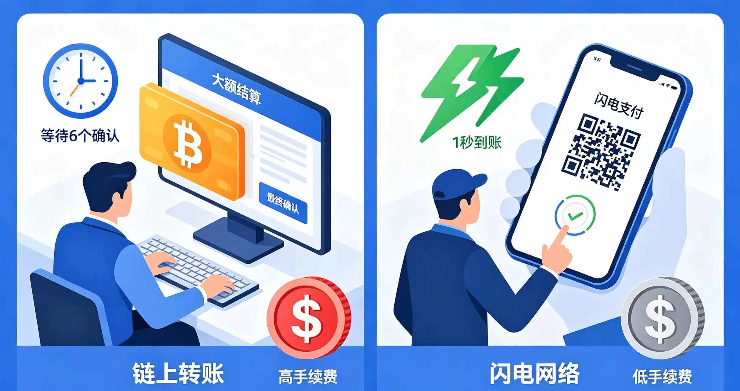 转账方式适用场景对比示意图 转账方式适用场景对比示意图
