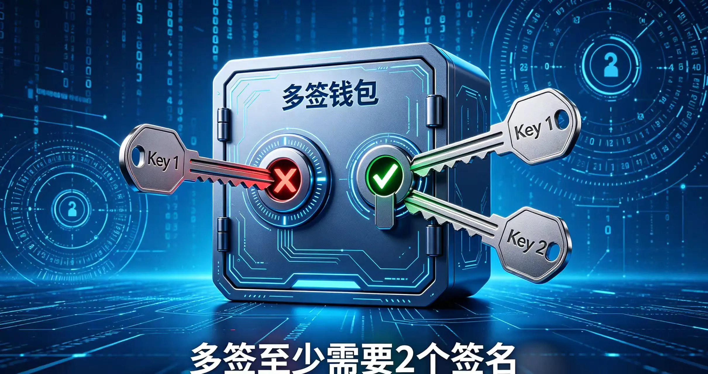 多签钱包最少需要几个签名?答案是至少2个,不存在1个签名的多签