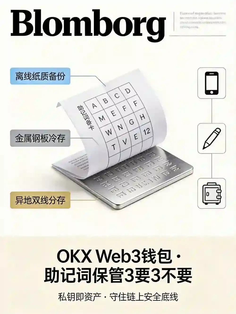 Web3钱包助记词保管指南：牢记3要3不要，守住私钥资产底线