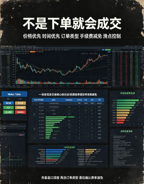 现货交易核心知识点梳理，挂单规则、手续费减免与订单类型全解析